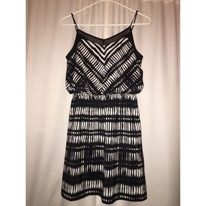 Express black and white sun dress